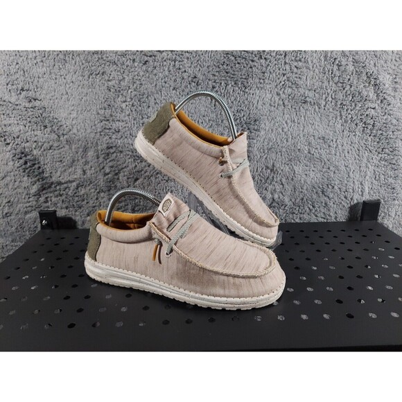 Hey Dude Wally Mens Linen Sneakers Size 7 - Picture 1 of 8